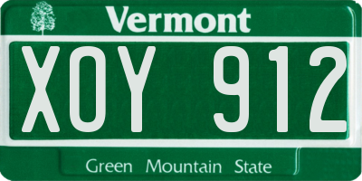 VT license plate XOY912