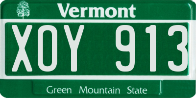 VT license plate XOY913