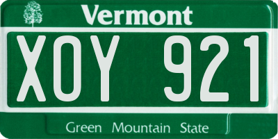 VT license plate XOY921