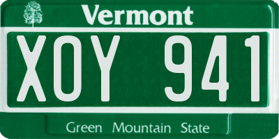 VT license plate XOY941