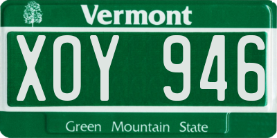 VT license plate XOY946