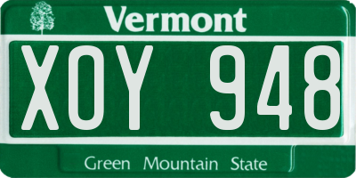 VT license plate XOY948