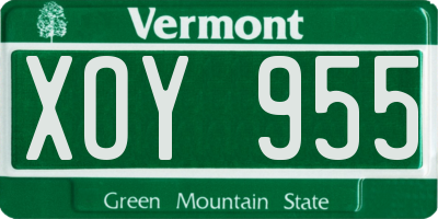 VT license plate XOY955