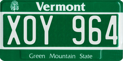 VT license plate XOY964