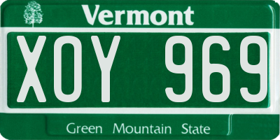 VT license plate XOY969