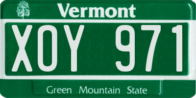VT license plate XOY971