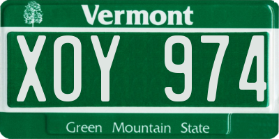 VT license plate XOY974