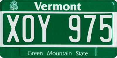 VT license plate XOY975