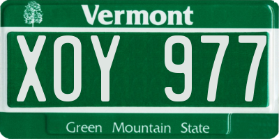 VT license plate XOY977