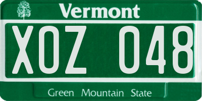 VT license plate XOZ048