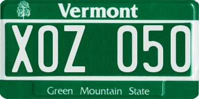 VT license plate XOZ050