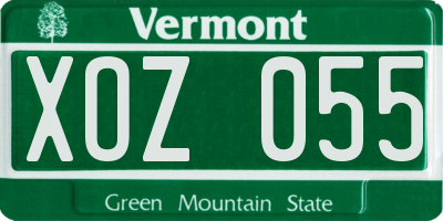 VT license plate XOZ055
