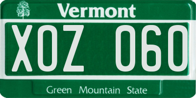 VT license plate XOZ060