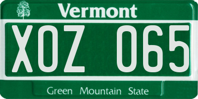 VT license plate XOZ065