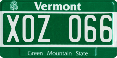 VT license plate XOZ066