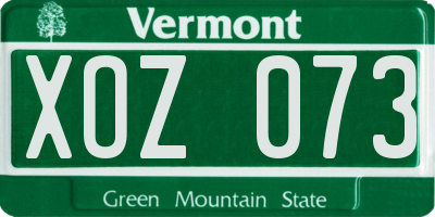 VT license plate XOZ073