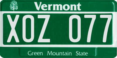 VT license plate XOZ077