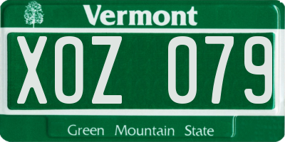 VT license plate XOZ079