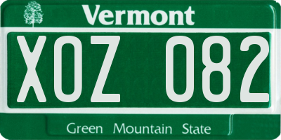 VT license plate XOZ082