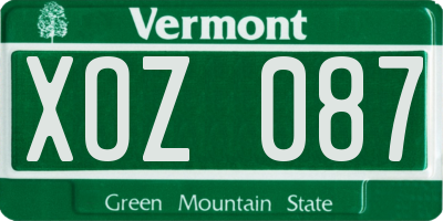 VT license plate XOZ087