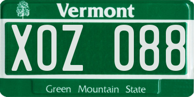 VT license plate XOZ088