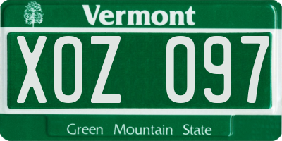 VT license plate XOZ097
