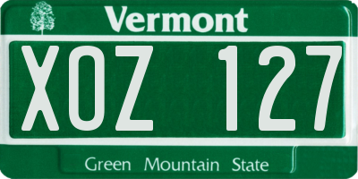 VT license plate XOZ127
