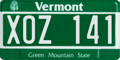 VT license plate XOZ141