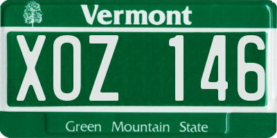 VT license plate XOZ146