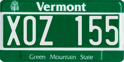 VT license plate XOZ155