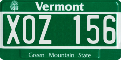 VT license plate XOZ156