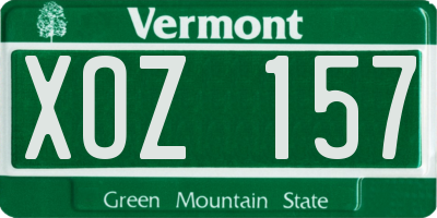 VT license plate XOZ157