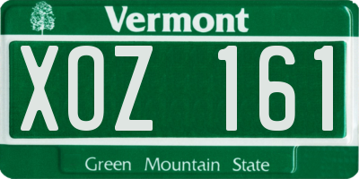 VT license plate XOZ161