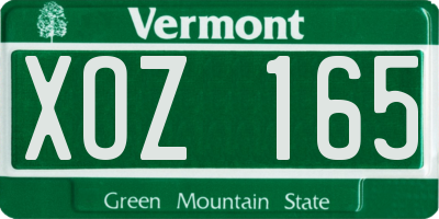 VT license plate XOZ165