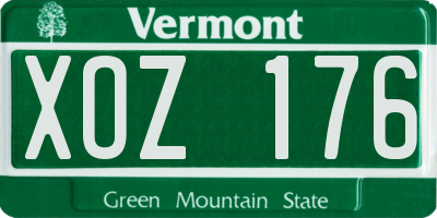 VT license plate XOZ176