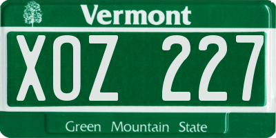 VT license plate XOZ227