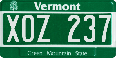 VT license plate XOZ237