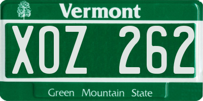 VT license plate XOZ262