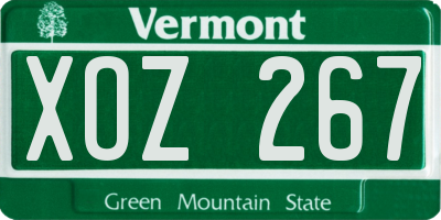 VT license plate XOZ267
