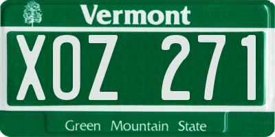 VT license plate XOZ271