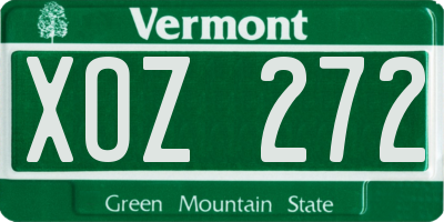 VT license plate XOZ272