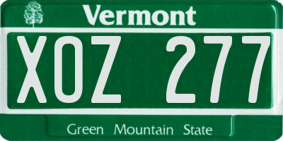 VT license plate XOZ277