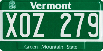 VT license plate XOZ279