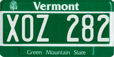 VT license plate XOZ282