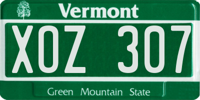 VT license plate XOZ307