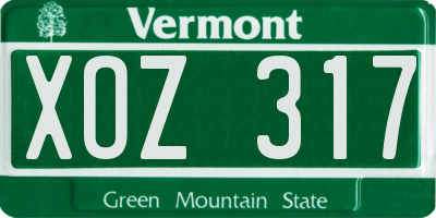VT license plate XOZ317