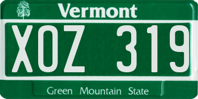 VT license plate XOZ319