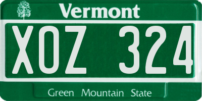 VT license plate XOZ324