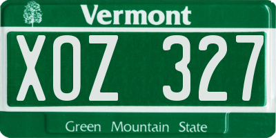 VT license plate XOZ327