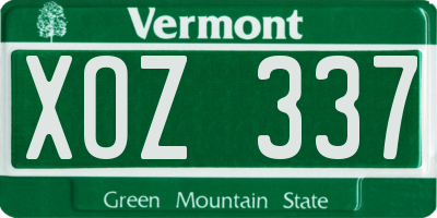 VT license plate XOZ337